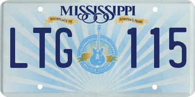 MS license plate LTG115