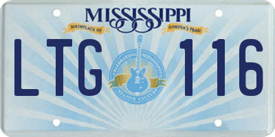MS license plate LTG116