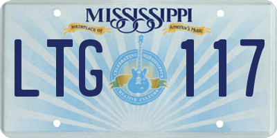 MS license plate LTG117