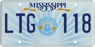 MS license plate LTG118