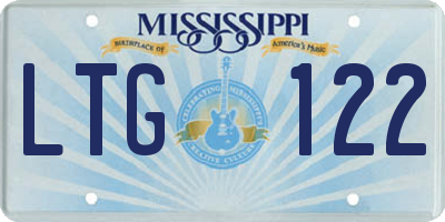 MS license plate LTG122