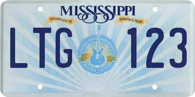 MS license plate LTG123