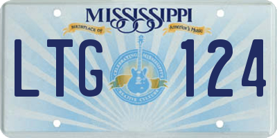 MS license plate LTG124