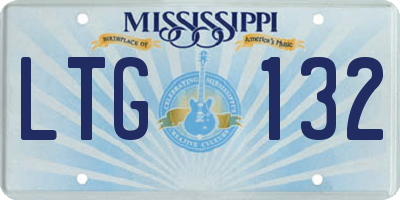MS license plate LTG132