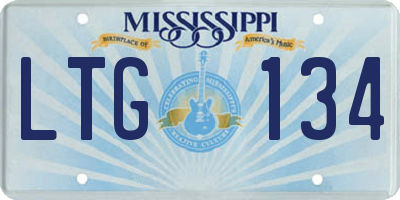 MS license plate LTG134