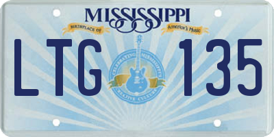 MS license plate LTG135