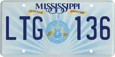 MS license plate LTG136