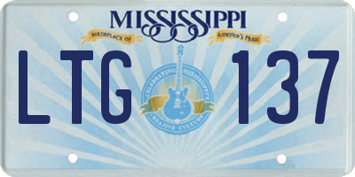 MS license plate LTG137