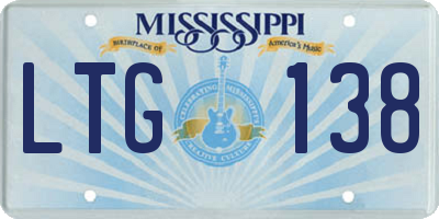 MS license plate LTG138