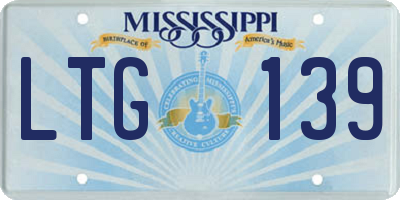 MS license plate LTG139