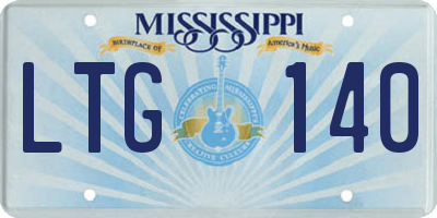 MS license plate LTG140
