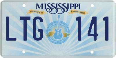 MS license plate LTG141