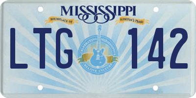 MS license plate LTG142