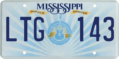 MS license plate LTG143
