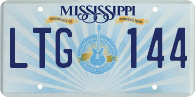 MS license plate LTG144