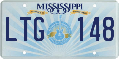 MS license plate LTG148
