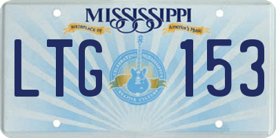 MS license plate LTG153