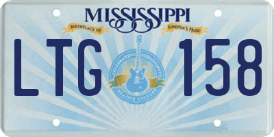 MS license plate LTG158