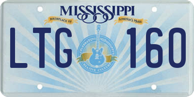 MS license plate LTG160