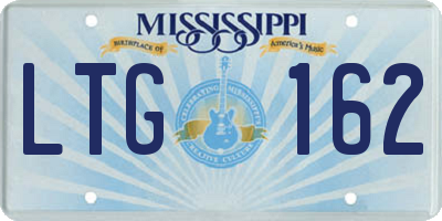 MS license plate LTG162
