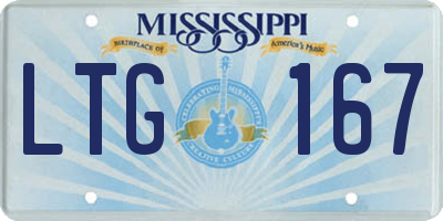 MS license plate LTG167