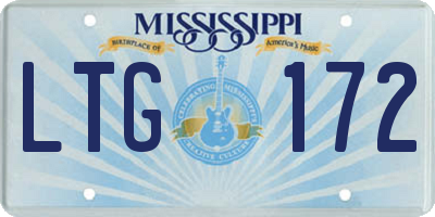 MS license plate LTG172