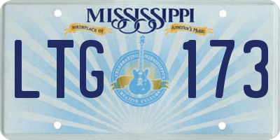 MS license plate LTG173
