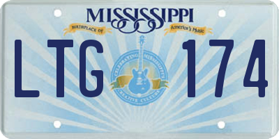 MS license plate LTG174