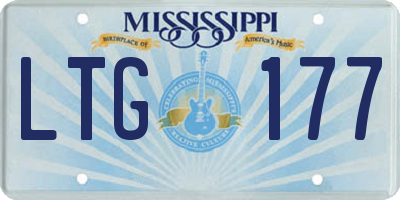 MS license plate LTG177