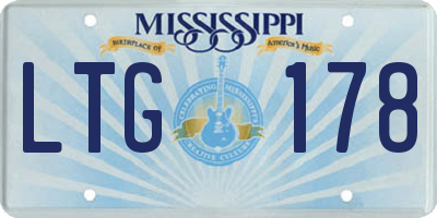 MS license plate LTG178
