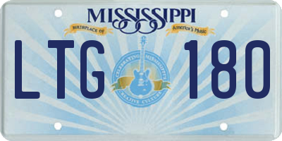 MS license plate LTG180