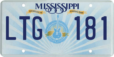 MS license plate LTG181