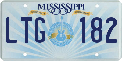 MS license plate LTG182