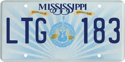 MS license plate LTG183