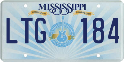 MS license plate LTG184