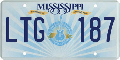 MS license plate LTG187
