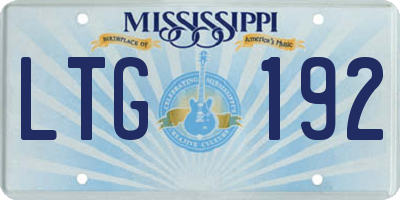 MS license plate LTG192