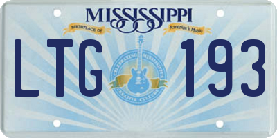 MS license plate LTG193