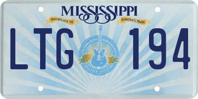 MS license plate LTG194