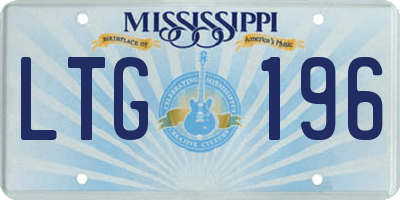 MS license plate LTG196