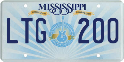 MS license plate LTG200