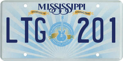 MS license plate LTG201