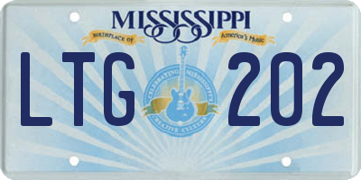 MS license plate LTG202
