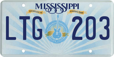 MS license plate LTG203