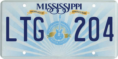 MS license plate LTG204