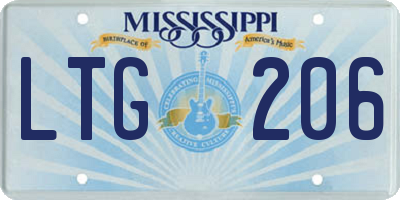 MS license plate LTG206