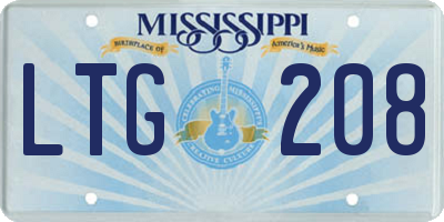 MS license plate LTG208