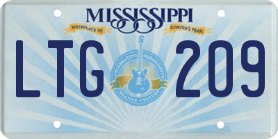 MS license plate LTG209