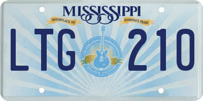 MS license plate LTG210