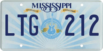 MS license plate LTG212